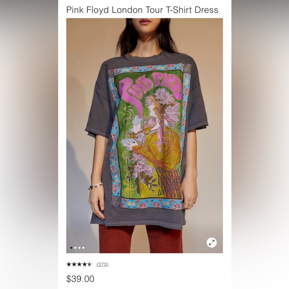 Pink Floyd tshirt dress urban outfitters size L/XL